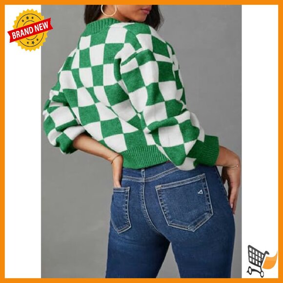 Cropped Cable Knit Cardigan V-Neck Button Down Long Sleeve - Picture 4 of 8